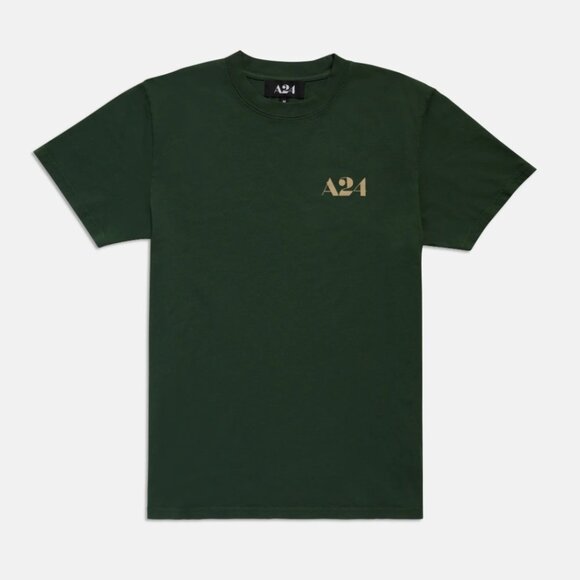 A24 Film Studio Hunter Green Logo Graphic Tee Short Sleeve Shirt Large Cotton - Picture 1 of 16